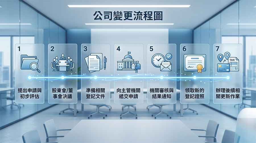 台灣商務登記主題、流程圖