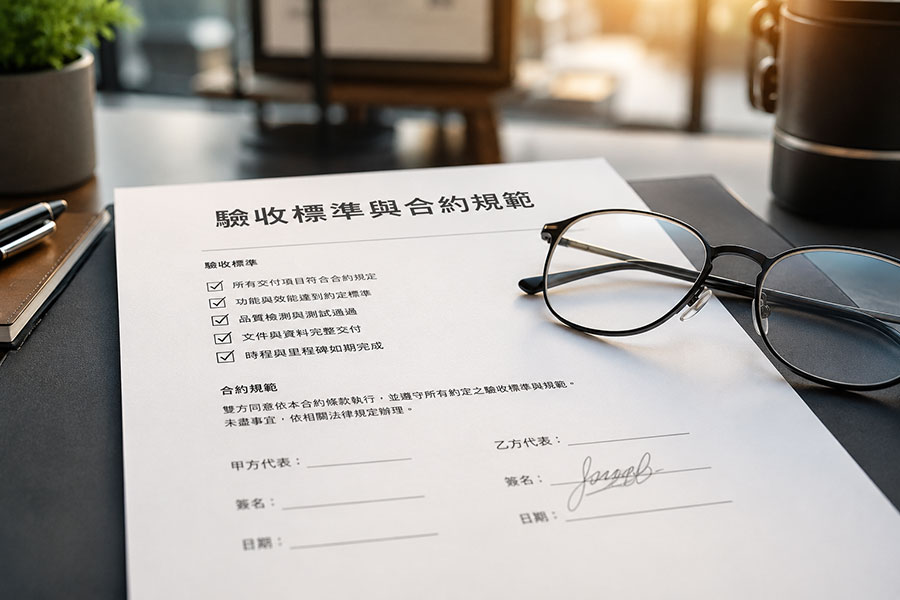 project-acceptance-criteria-checklist 外包驗收標準檢核表,降低工作室與外包廠商的溝通成本。