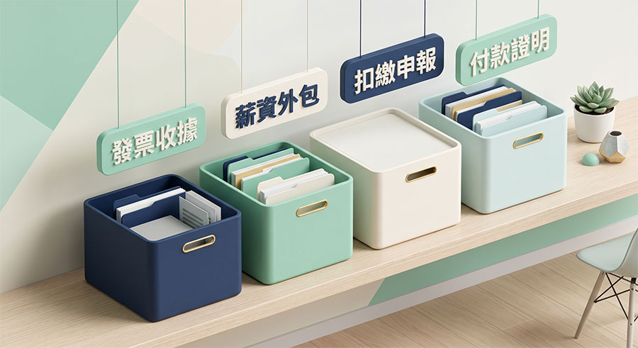 工作室報稅必備的四包財務憑證分類示意圖
