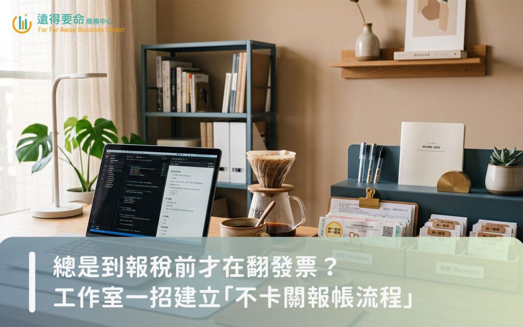 台灣工作室整齊的辦公桌，展示高效率的工作室報帳與核銷流程