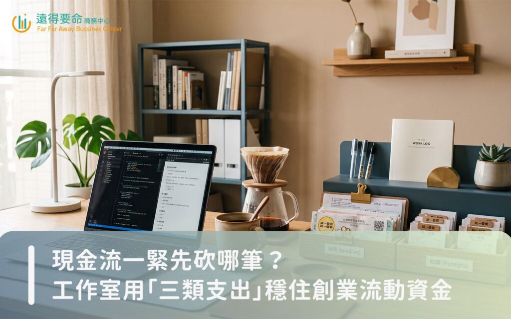 台灣工作室整齊的辦公桌，展示高效率的工作室報帳與核銷流程
