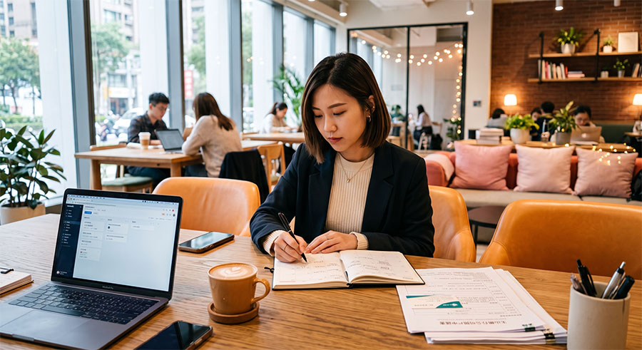 business-owner-invoice-management 創業者在共享辦公室規劃開戶與國稅局發票領用排程