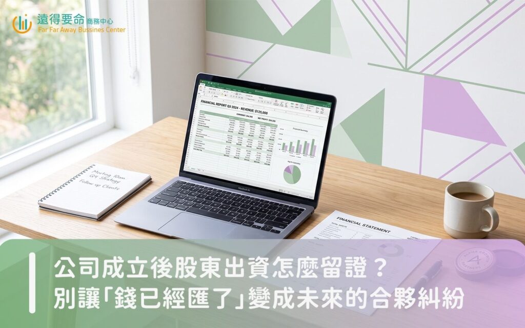 公司設立股東出資留證與資本額帳務確認圖示